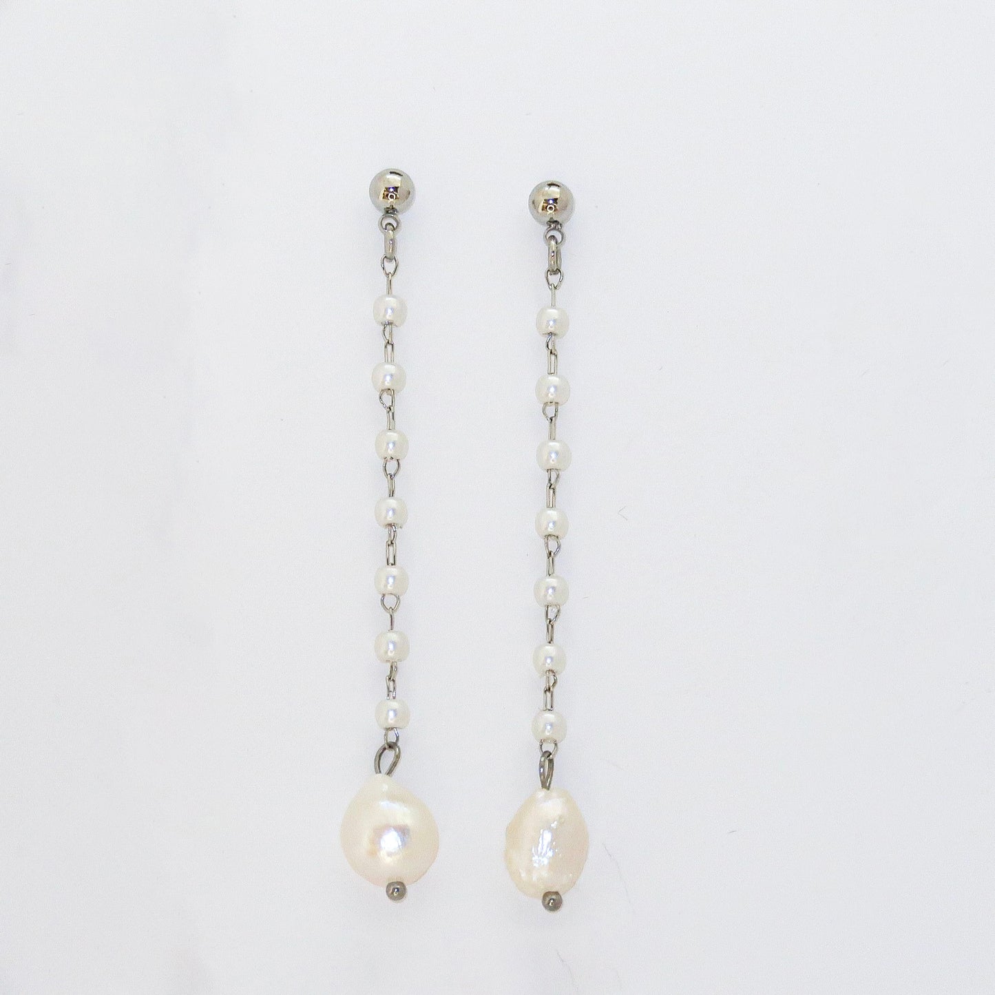 Pearl Chain Drop Earrings