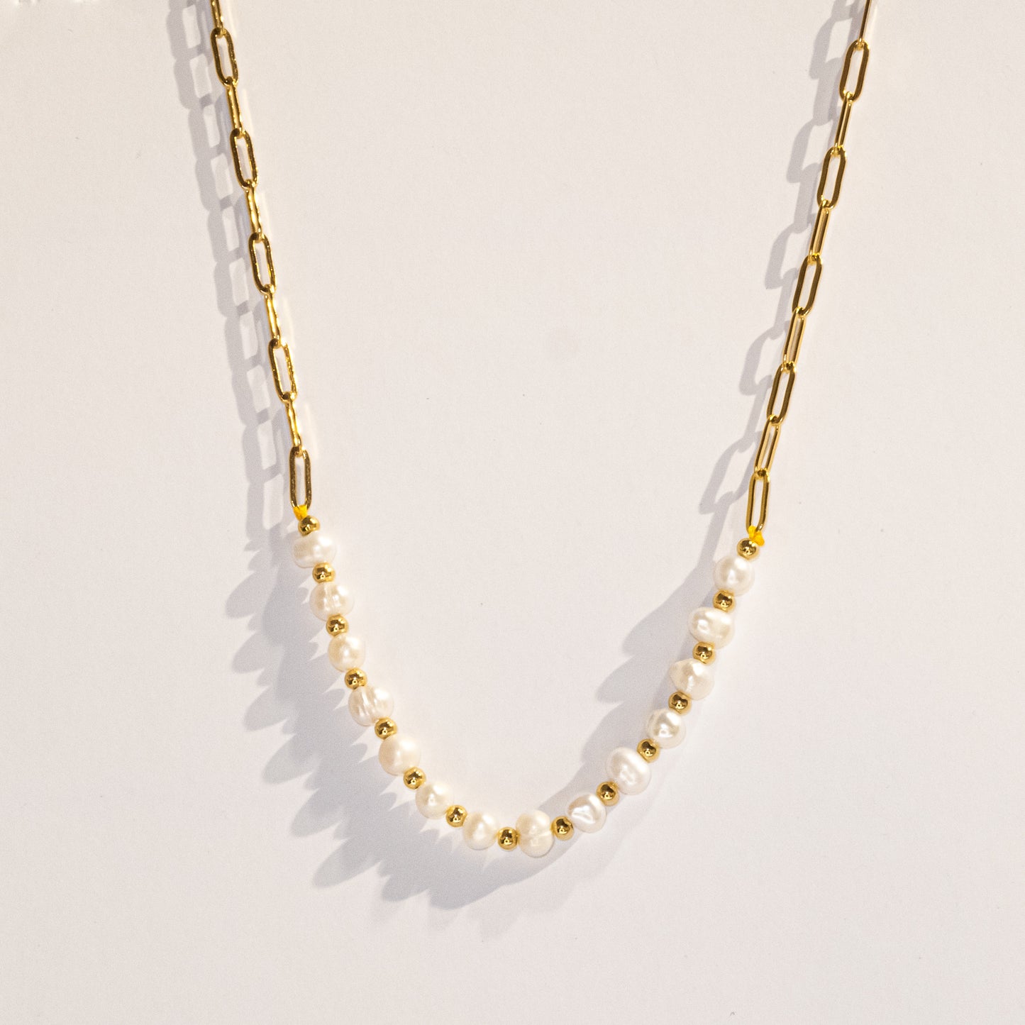 Lustrous Link Pearl Necklace