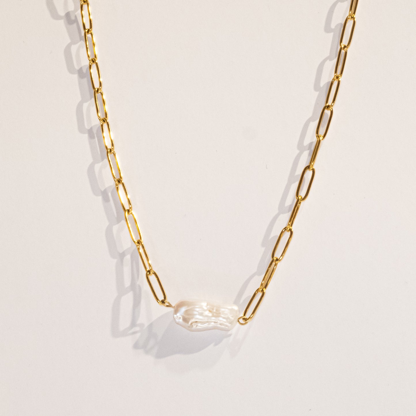 Baroque Pearl Chain Necklace