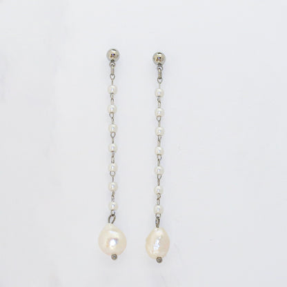 Pearl Chain Drop Earrings