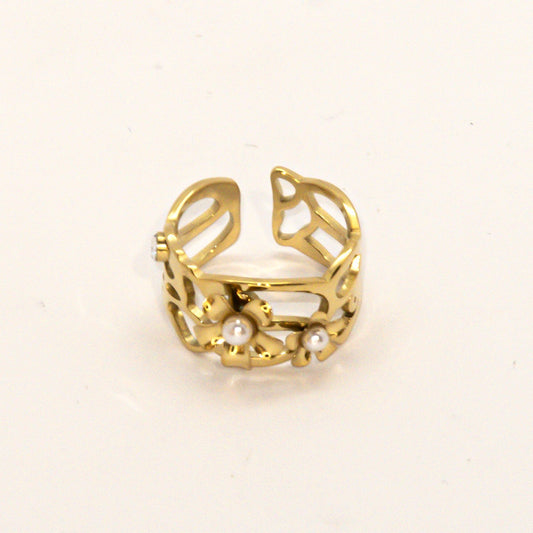 Filigree Pearl Ring